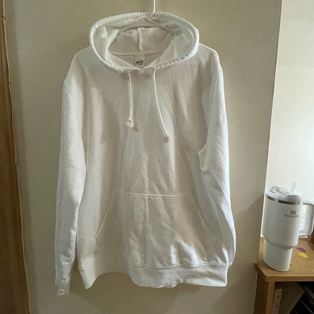 Men's White Hoodie Sweater